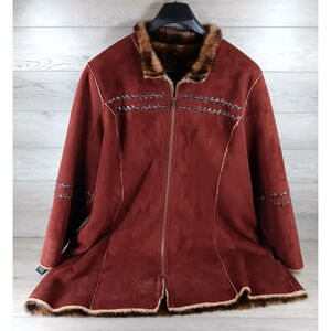 Terry Lewis Classic Luxuries Faux Fur Coat 2XL Faux Fur Reversible Black Brown